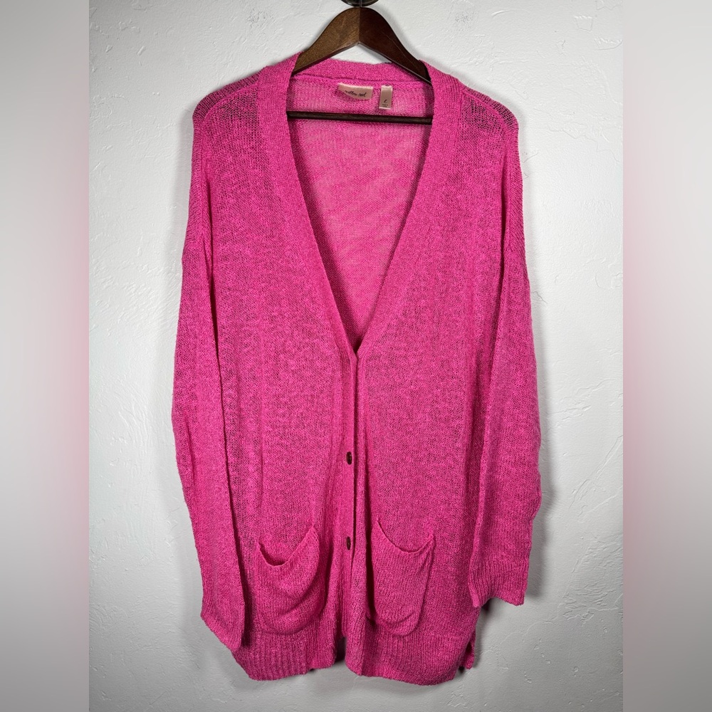 🩷Willow & Root (the Buckle) Elegant Pink Women's Oversized Cardigan Size Large‎